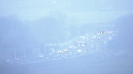 Foggy day - vehicles on highways